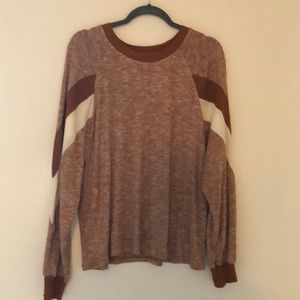 Orange and white long sleeve shirt